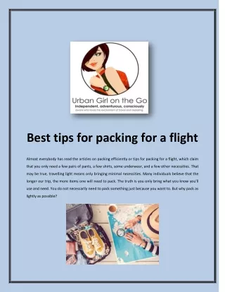 Best tips for packing for a flight