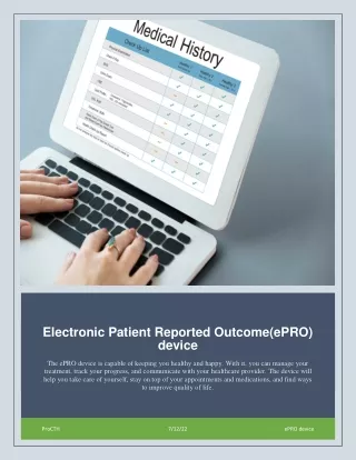 Electronic Patient Reported Outcome(ePRO) device