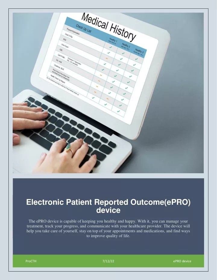 electronic patient reported outcome epro device