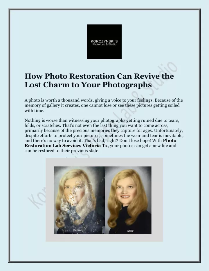 how photo restoration can revive the lost charm