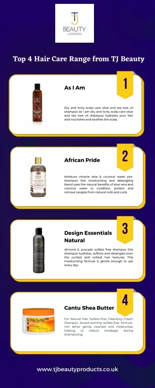 Top 4 Hair Care Range from TJ Beauty