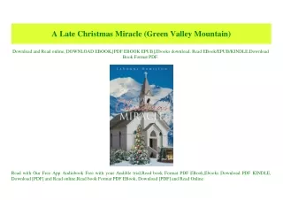 (READ-PDF!) A Late Christmas Miracle (Green Valley Mountain) Unlimited