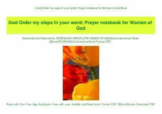 ^DOWNLOAD-PDF) God Order my steps In your word Prayer notebook for Woman of God Book