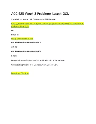 acc 485 week 3 problems latest gcu