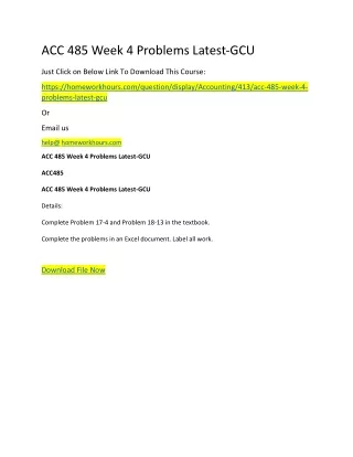 acc 485 week 4 problems latest gcu