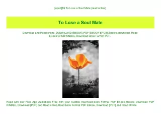 [epub]$$ To Lose a Soul Mate {read online}