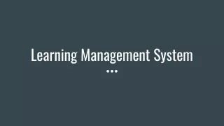 Learning Management System