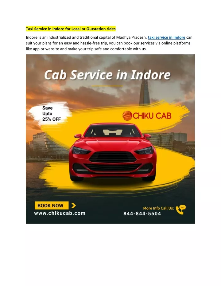 taxi service in indore for local or outstation