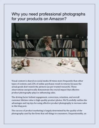 Why you need professional photographs for your products on Amazon