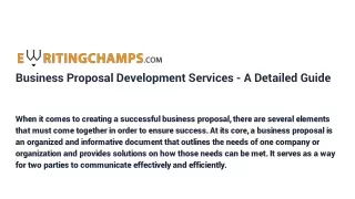 business proposal development services a detailed guide