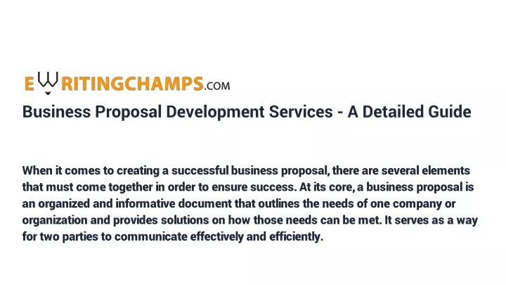 business proposal development services a detailed guide