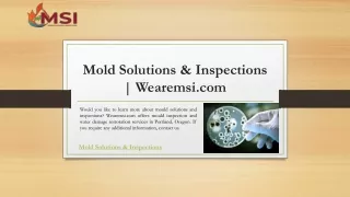 Mold Solutions & Inspections | Wearemsi.com