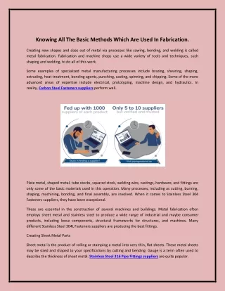 knowing all the basic methods which are used
