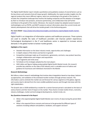 the digital health market report includes