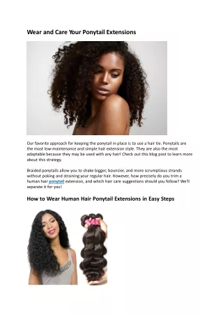 Wear and Care Your Ponytail Extensions