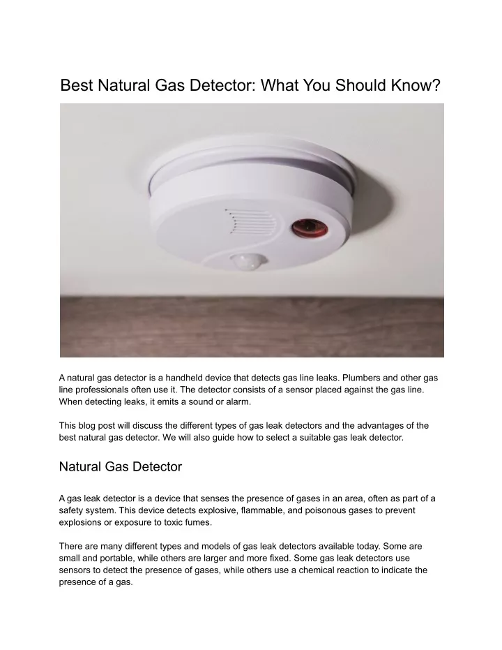 best natural gas detector what you should know