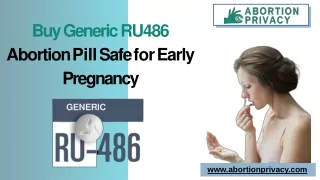 Guide to Abortion with Generic RU486 Pill