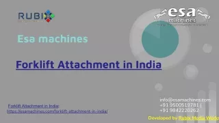 Forklift Attachment in India | esa machines | www.esamachines.com