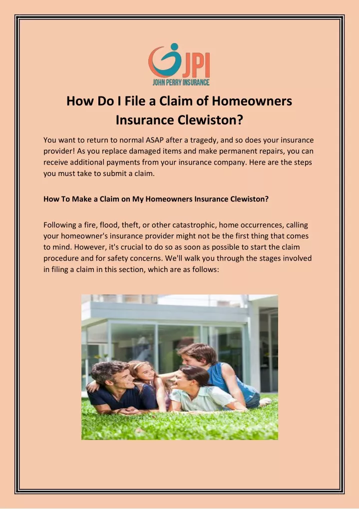 how do i file a claim of homeowners insurance