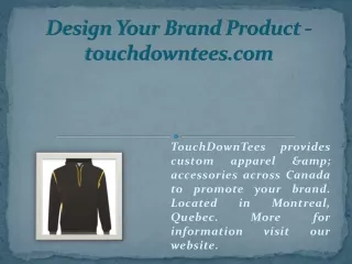 Design Your Brand Product - touchdowntees.com