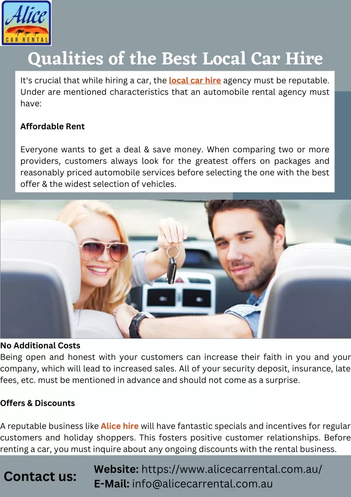 qualities of the best local car hire it s crucial