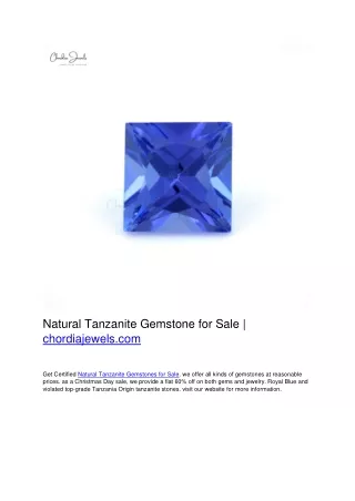 Natural Tanzanite Gemstone for Sale | chordiajewels.com