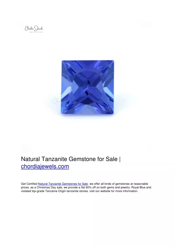 natural tanzanite gemstone for sale chordiajewels