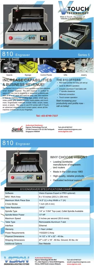 Vision 810 S5 Engraver Machine