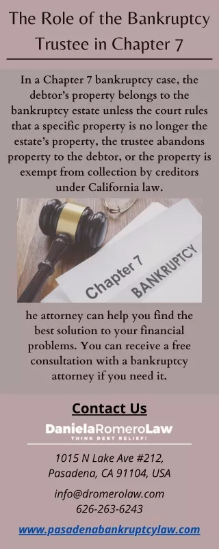 The Role of the Bankruptcy Trustee in Chapter 7