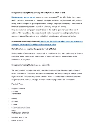 nutrigenomics testing market growing at healthy