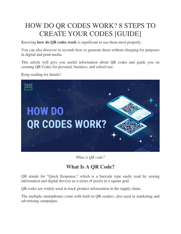 how do qr codes work 8 steps to create your codes