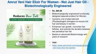 Amrut Veni Hair Elixir For Women - Not Just Hair Oil - Biotechnologically Engine