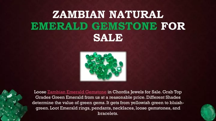 zambian natural emerald gemstone for sale