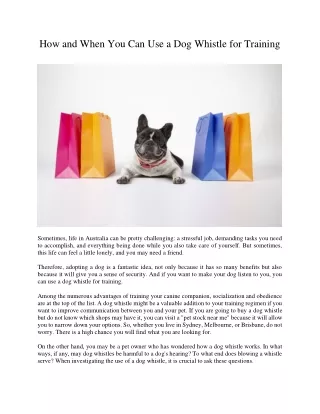 how and when you can use a dog whistle