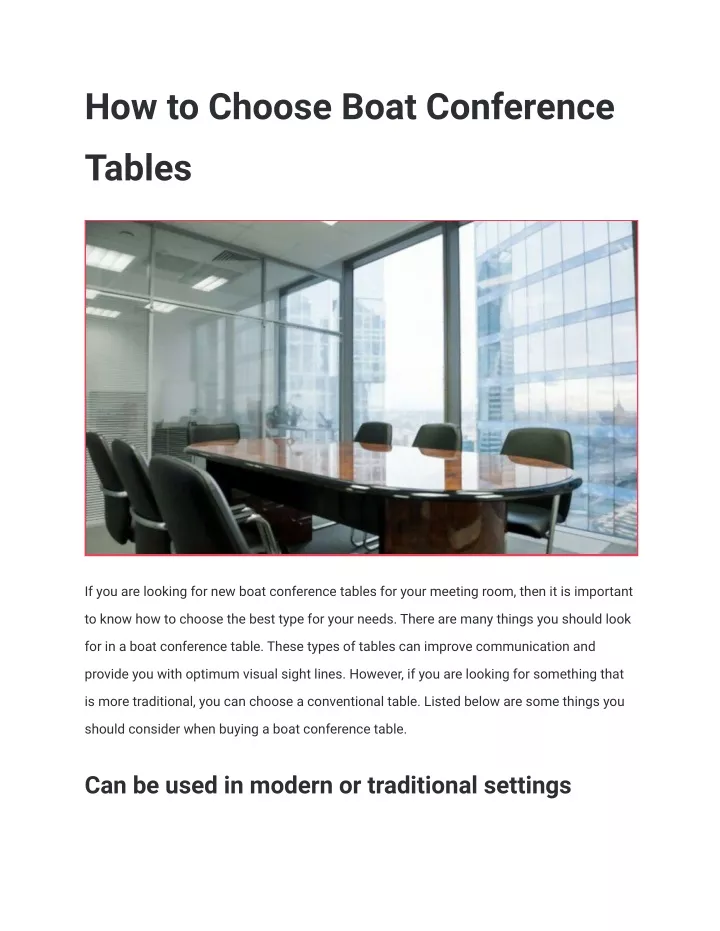 how to choose boat conference