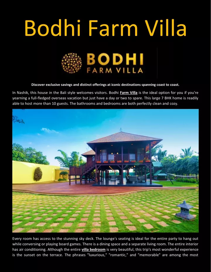 bodhi farm villa