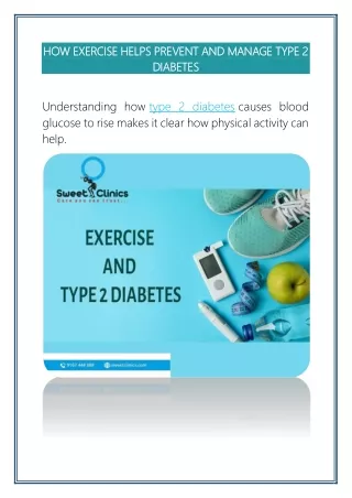 HOW EXERCISE HELPS PREVENT AND MANAGE TYPE 2 DIABETES | Sweet Clinics