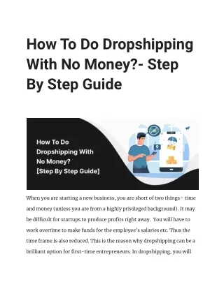 How To Do Dropshipping With No Money