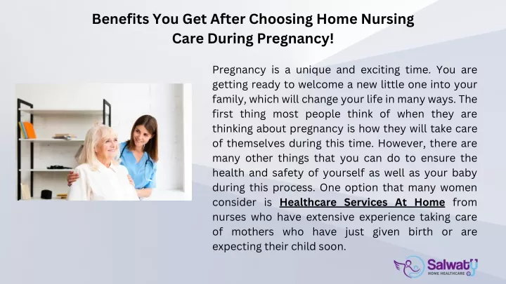 benefits you get after choosing home nursing care