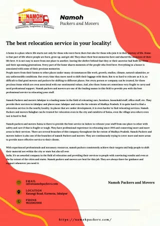 The best relocation service in your locality