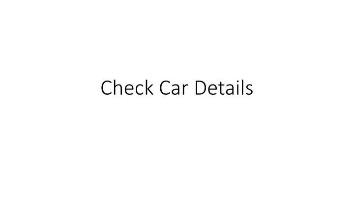 check car details