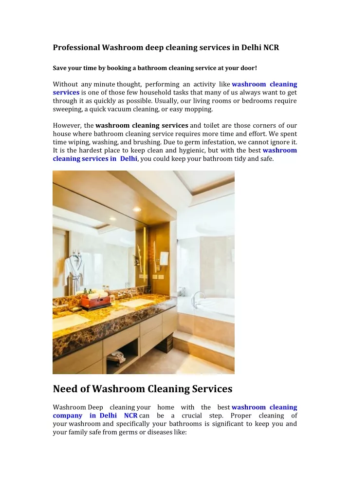 professional washroom deep cleaning services