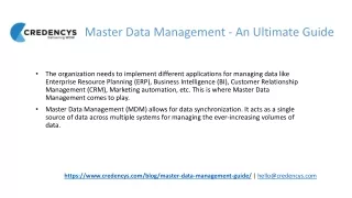 Master Data Management Guide