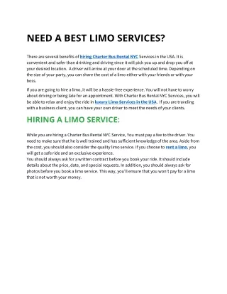 need a best limo services