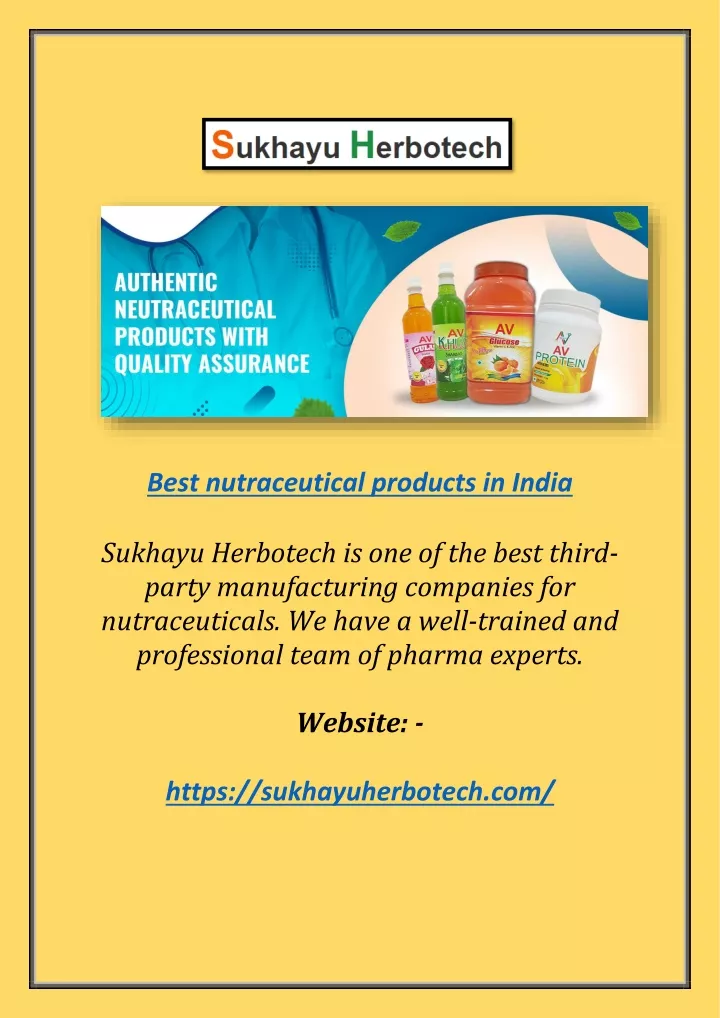 best nutraceutical products in india sukhayu