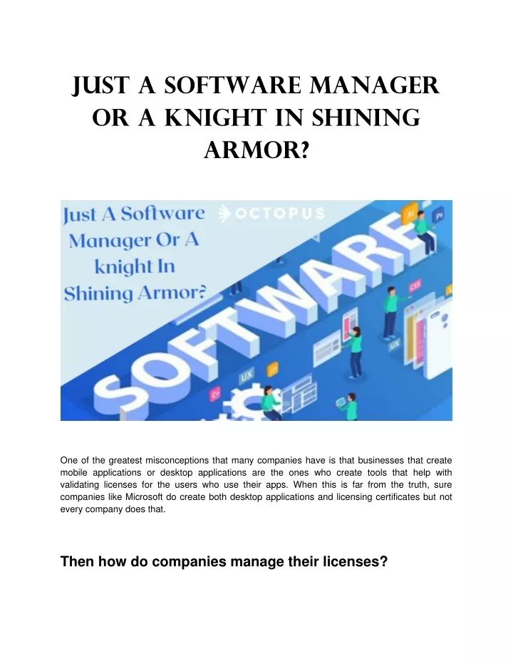 just a software manager or a knight in shining