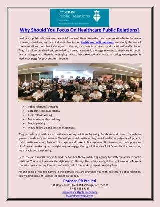 Why Should You Focus On Healthcare Public Relations