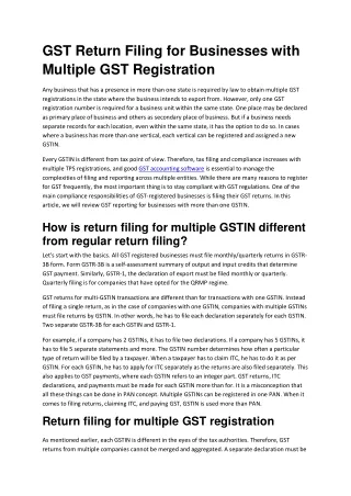gst return filing for businesses with multiple