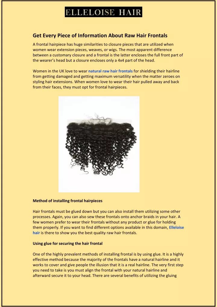 get every piece of information about raw hair