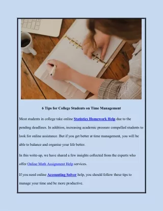 6 Tips for College Students on Time Management